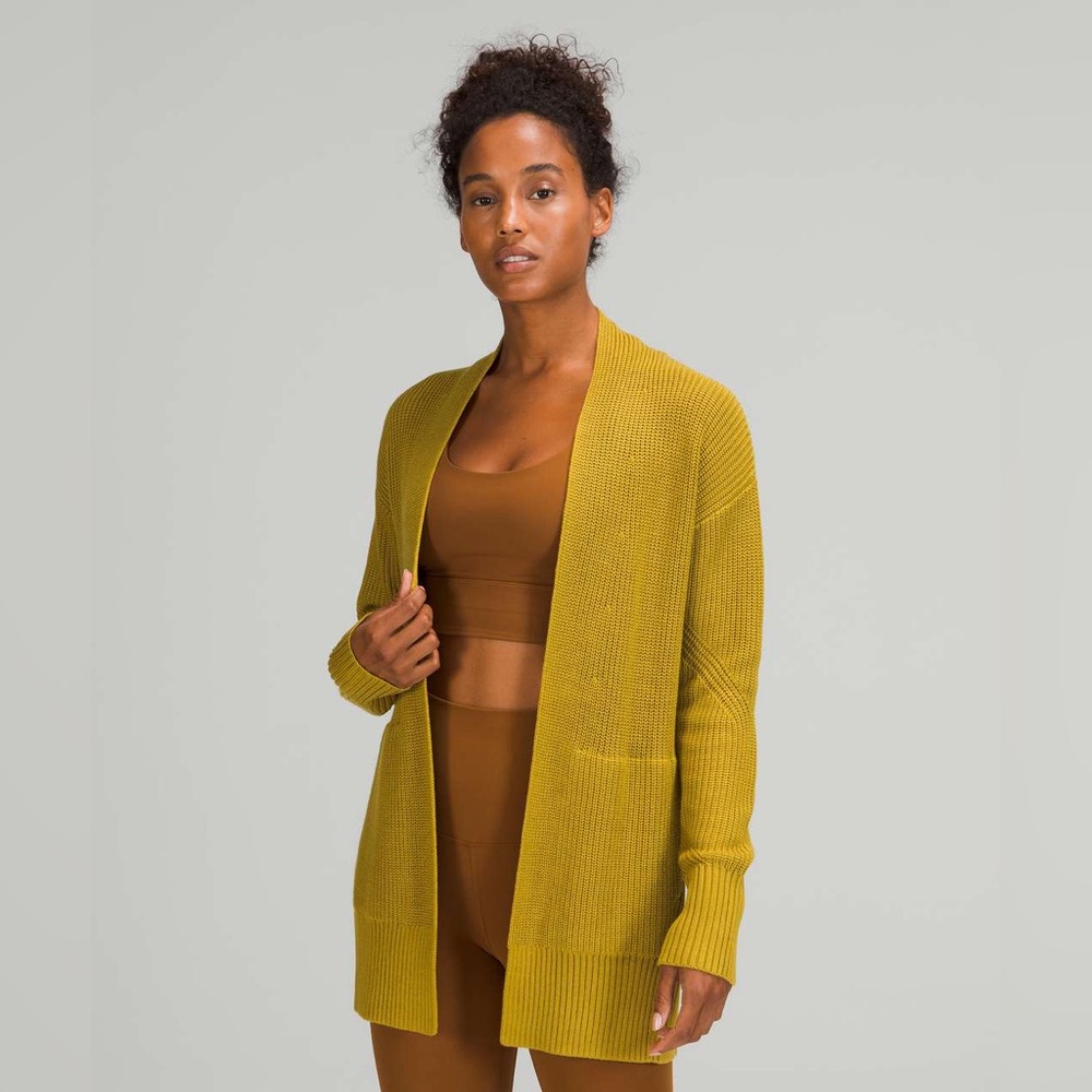 Lululemon Cashlu Sweater Wrap In Auric Gold